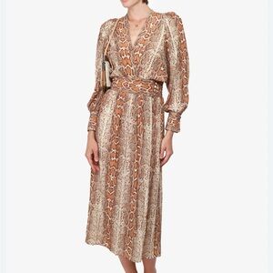 Smythe Brown and Cream Long Sleeve Dress